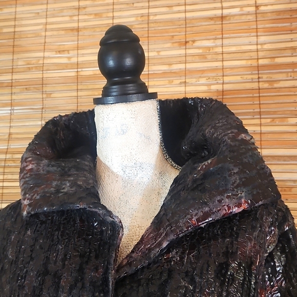 Crinkle Embossed Chenille Car Coat - Picture 2 of 12